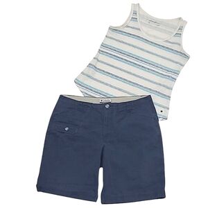 Columbia Bermuda Navy Shorts High Waist Rise Cargo Cotton Dressy Casual Golf 12